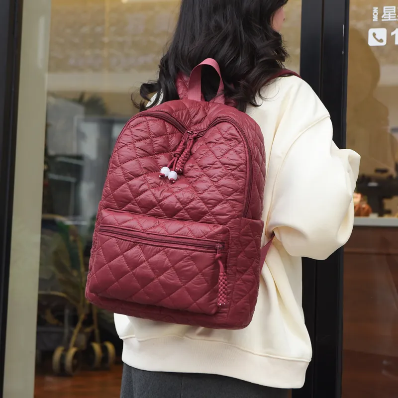 Yalu Water Repellent Fabric Backpack Women's White/Black/Red/Pink-9