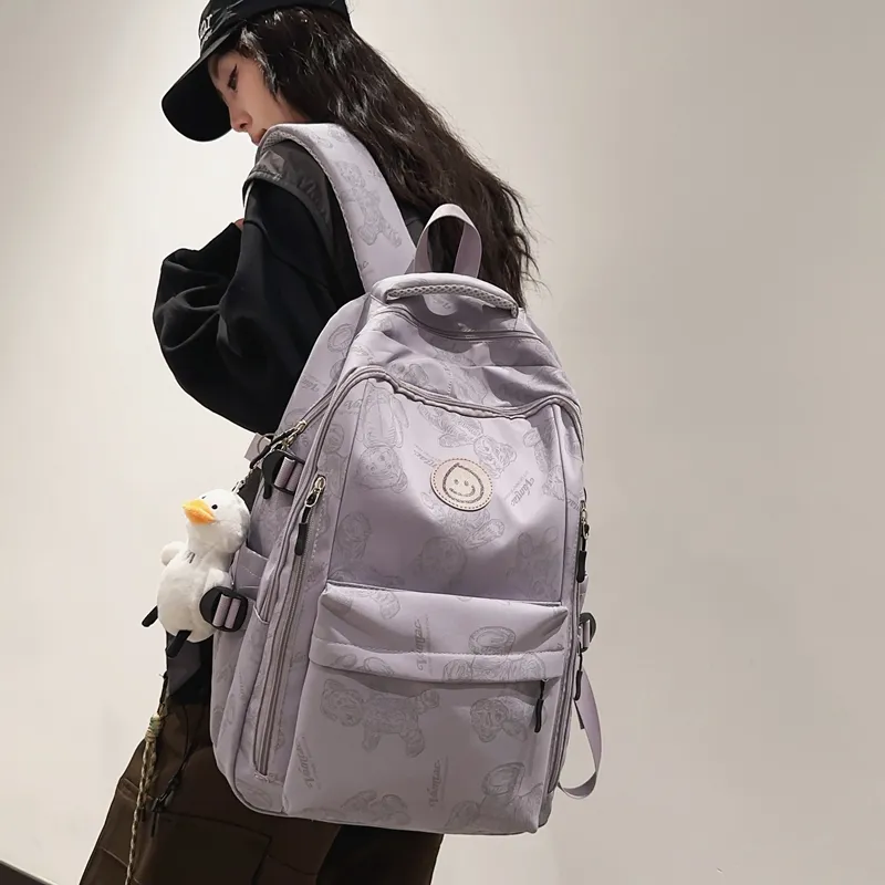 Yalu Nylon Backpack Regular Unisex Multicolor-14