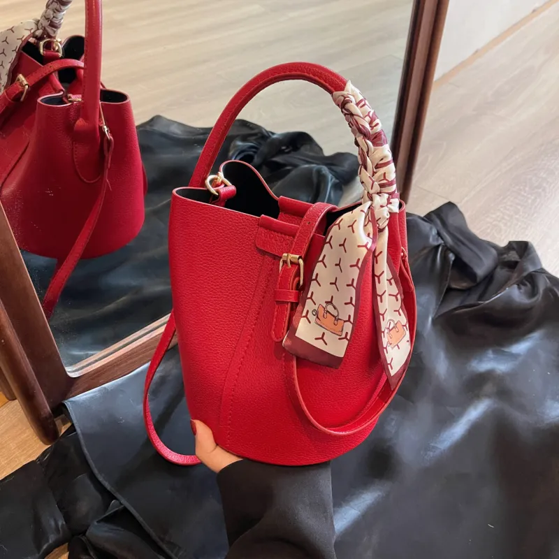 Yalu PU Handbag, Shoulder Bag Women's Black/Red-9