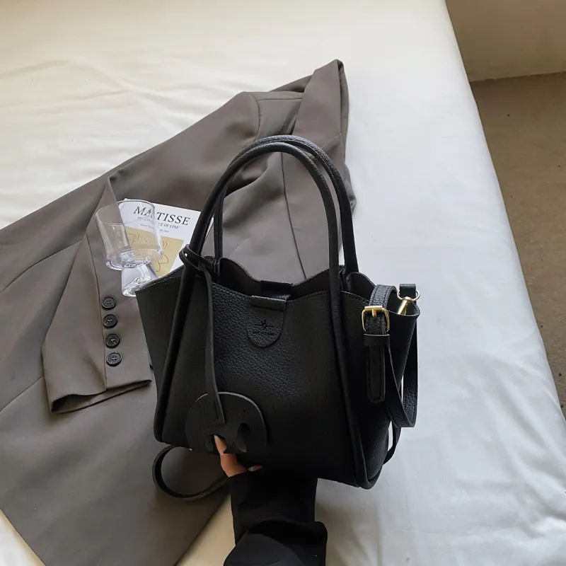 Yalu PU Handbag Women's Black/Ecru/Coffee/Brown/Khaki-6