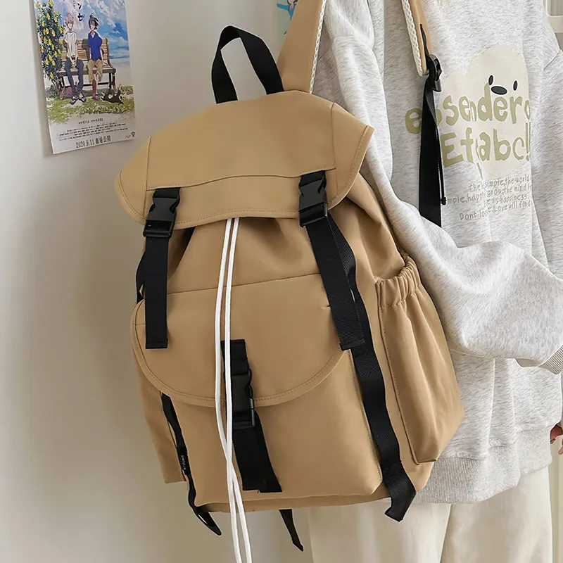Yalu Nylon Backpack Regular Unisex Green/Khaki/Gray/Black-11