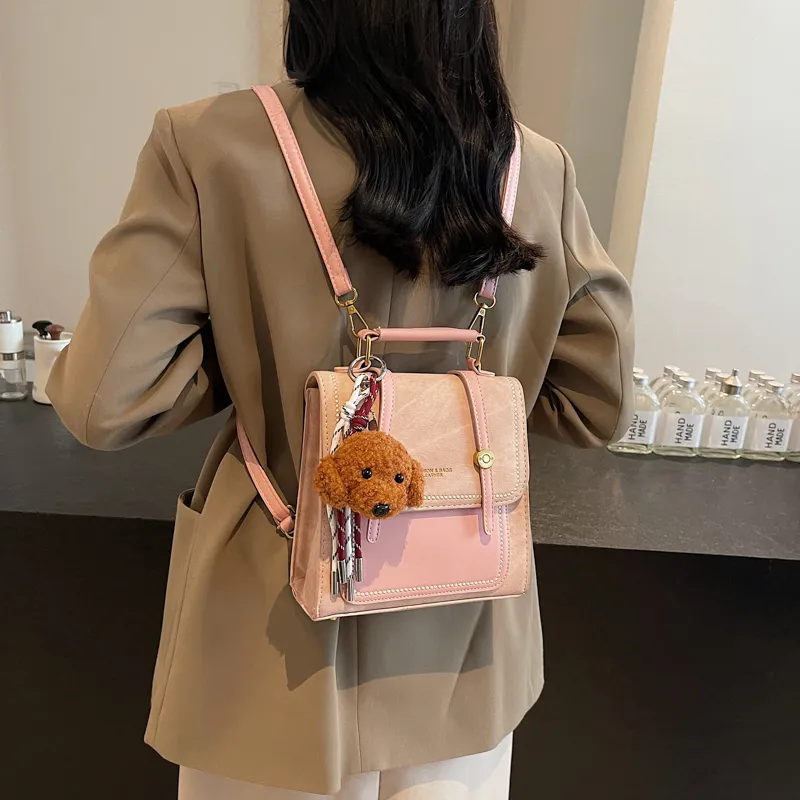 Yalu PU Backpack Regular Women's Yellow Brown/Ecru/Black/Coffee/Blue/Pink-24