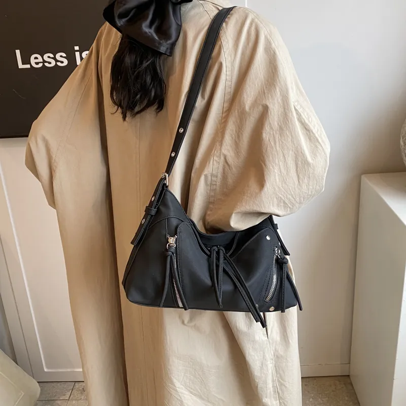 Yalu PU Shoulder Bag Regular Women's Coffee/Black/Khaki-12