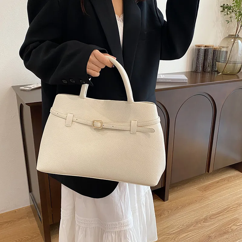 Yalu PU Handbag Regular Women's White/Black/Burgundy/Khaki-4
