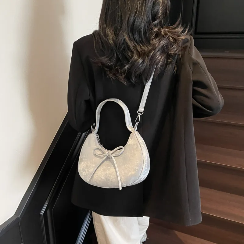 Yalu PU Shoulder Bag, Crossbody Bag, Handbag Regular Women's Black/Pink/Ecru/Silver/Blue-25