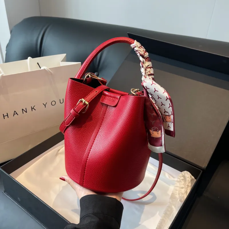 Yalu PU Handbag, Shoulder Bag Women's Black/Red-7