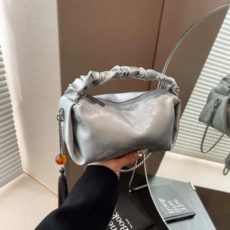 Yalu PU Pillow Bag, Handbag, Shoulder Bag, Crossbody Bag Women's Green/Silver/Black/Ecru-9