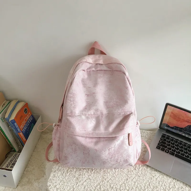 Yalu Nylon Backpack Unisex Purple/Blue/Pink-19