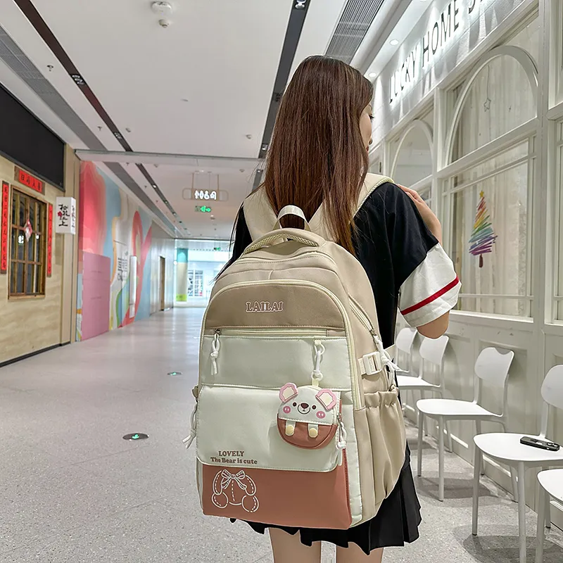 Yalu Nylon Backpack Regular Unisex Multicolor-24