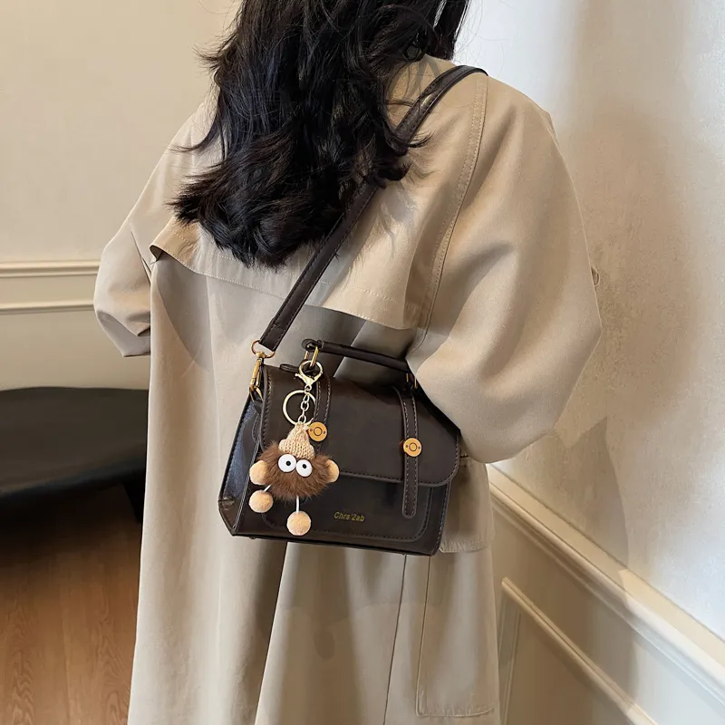 Yalu PU Shoulder Bag, Crossbody Bag, Handbag Regular Women's Ecru/Black/Dark Brown/Coffee-23