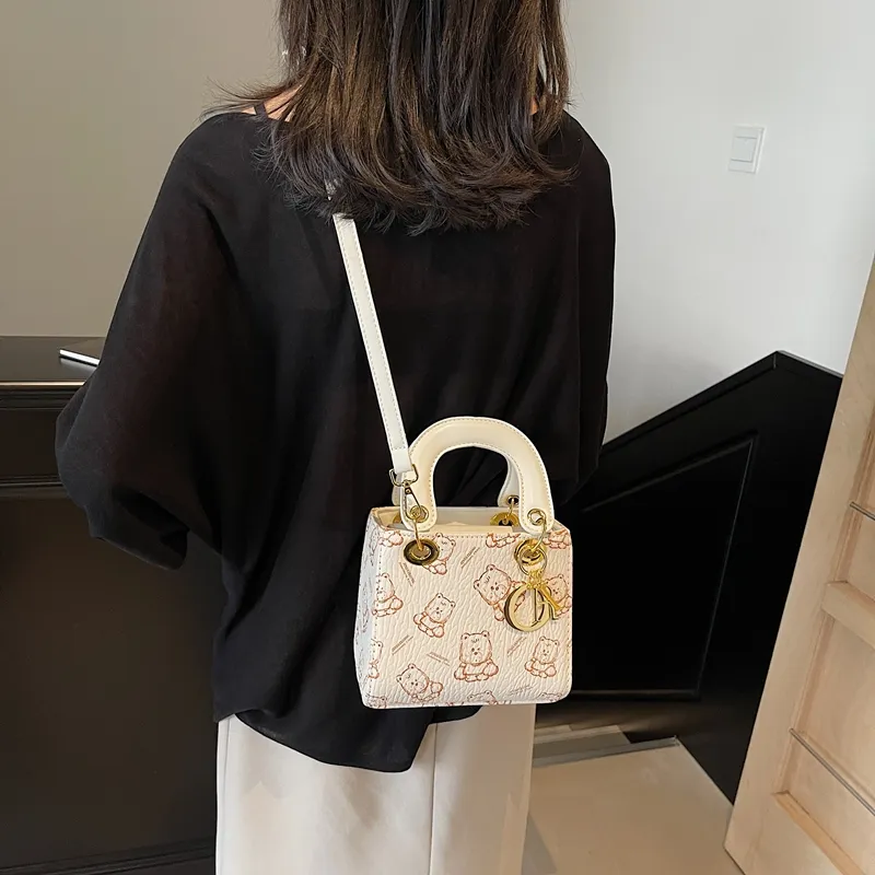 Yalu PU Lady Dior Crossbody Handbag Regular Women's Ecru/Black/Pink/Brown-6
