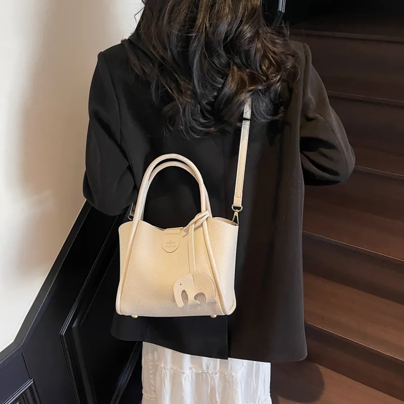 Yalu PU Handbag Women's Black/Ecru/Coffee/Brown/Khaki-12