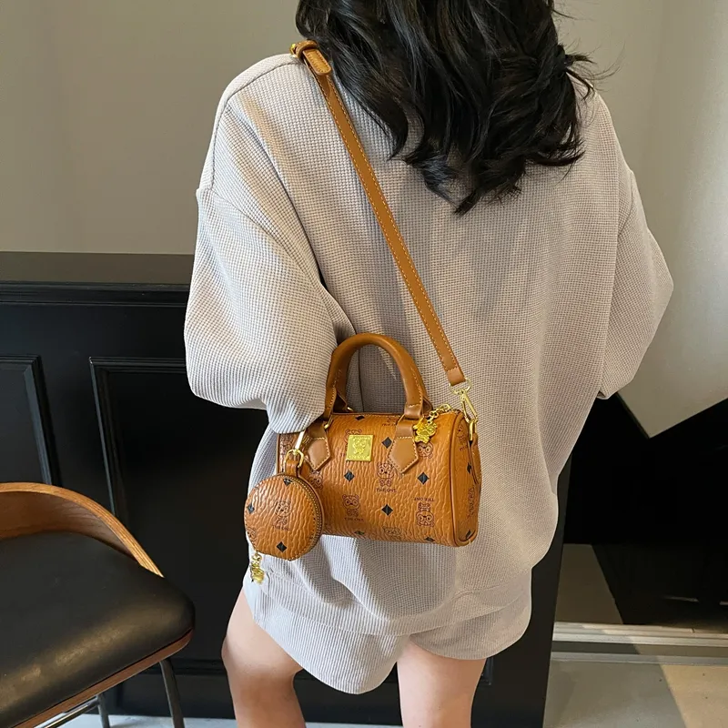 Yalu PU Handbag Regular Women's Brown/Pink/Ecru-6