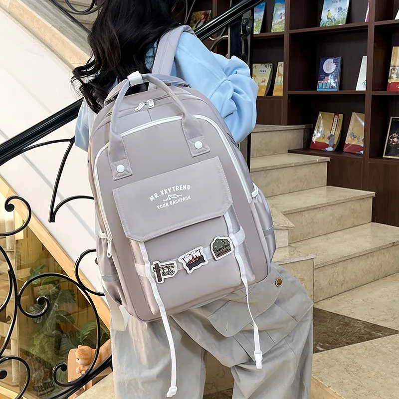 Yalu Nylon Fabric Backpack Regular Unisex Multicolor-4