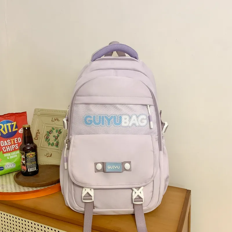 Yalu Nylon Backpack Women's White/Black/Pink/Purple/Yellow/Blue-10