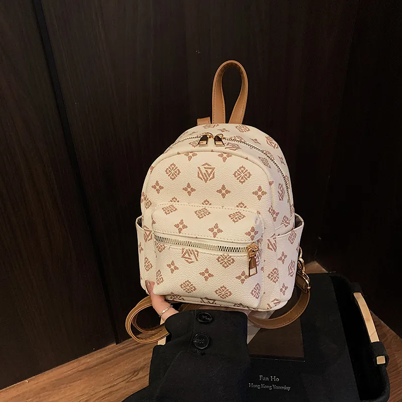 Yalu PU Backpack Women's White/Khaki/Coffee-17