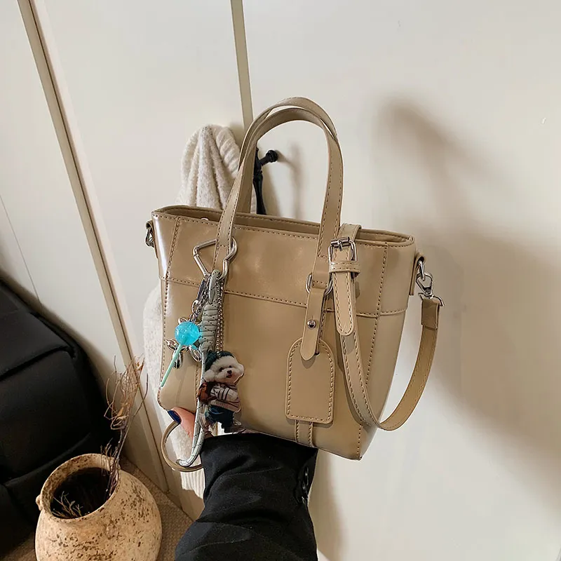 Yalu PU Bucket Bag, Crossbody Handbag Women's Ecru/Gray/Khaki/Black-12
