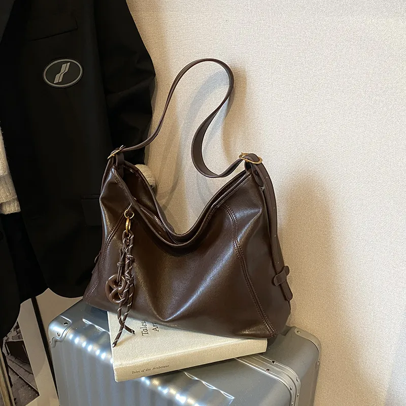 Yalu PU Shoulder Bag Small Size Large Size Women's Coffee/Black-3