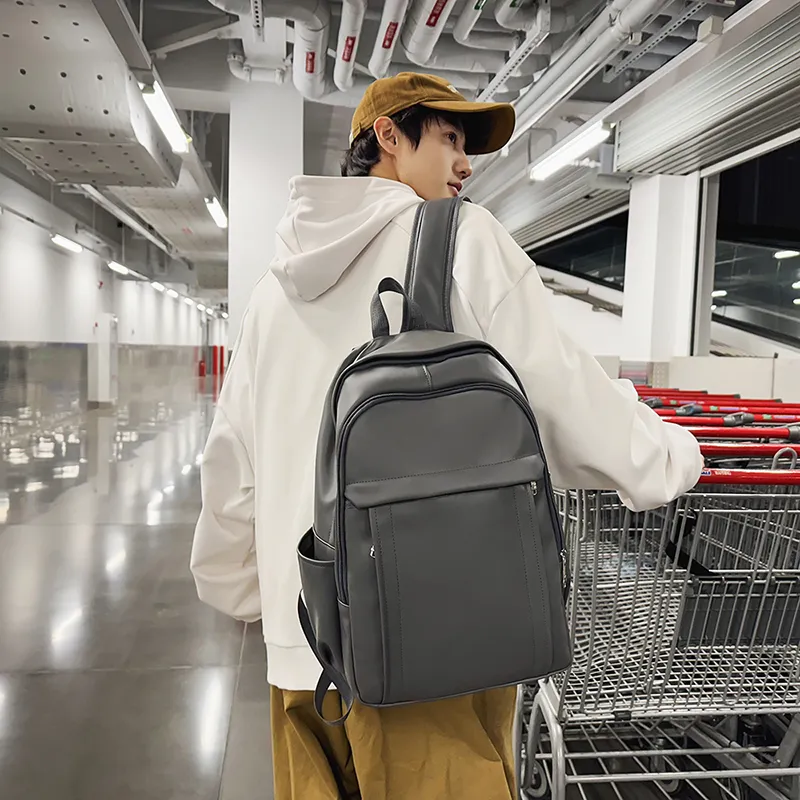 Yalu PU Backpack Men's Ecru/Gray/Black/Khaki-15