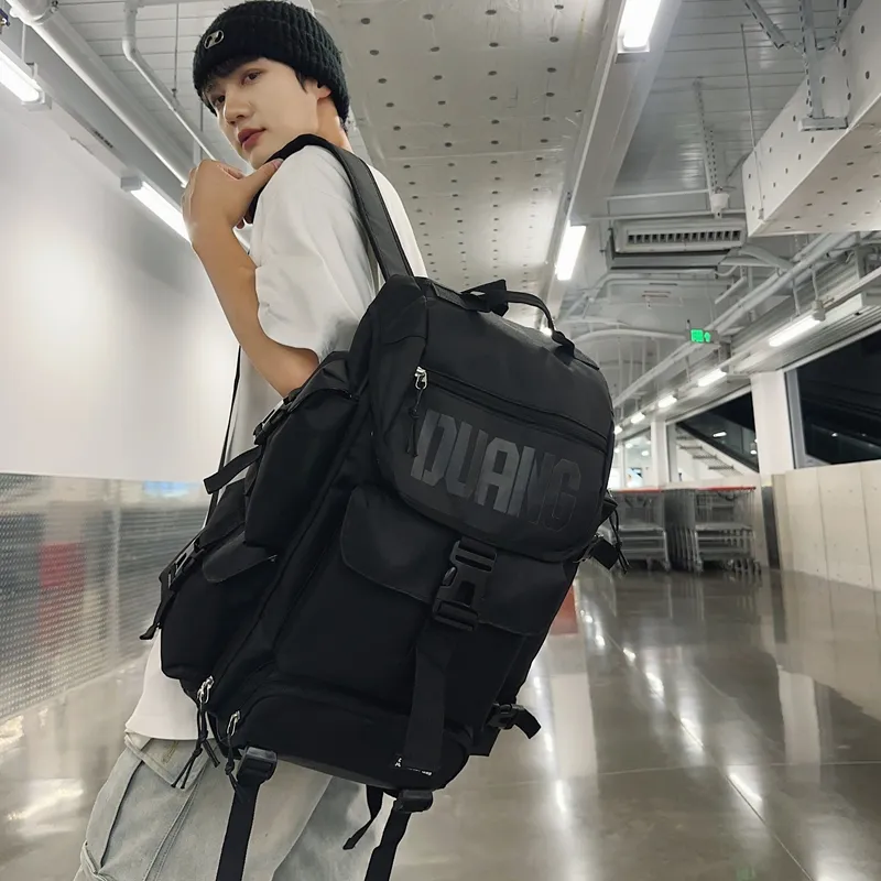 Yalu Oxford With Leather Film Backpack Unisex Multicolor-9