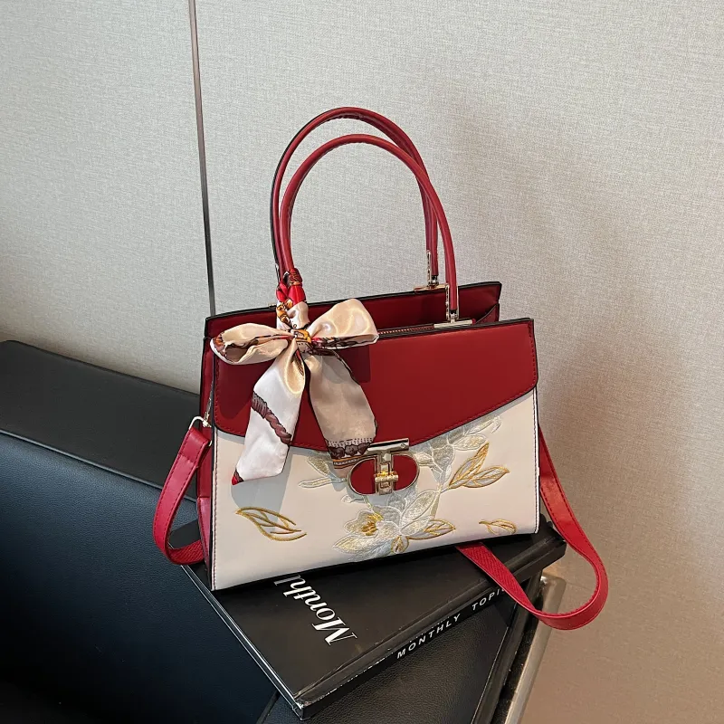 Yalu PU Shoulder Bag Crossbody Bag Handbag Women's Burgundy-5