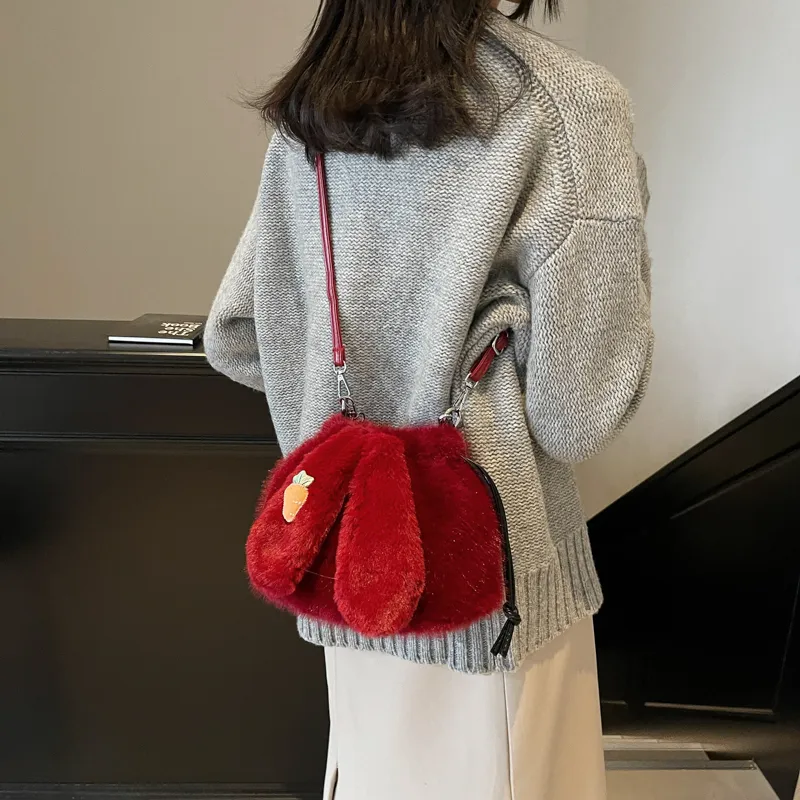 Yalu Plush One Shoulder Handbag Regular Women's Multicolor-15