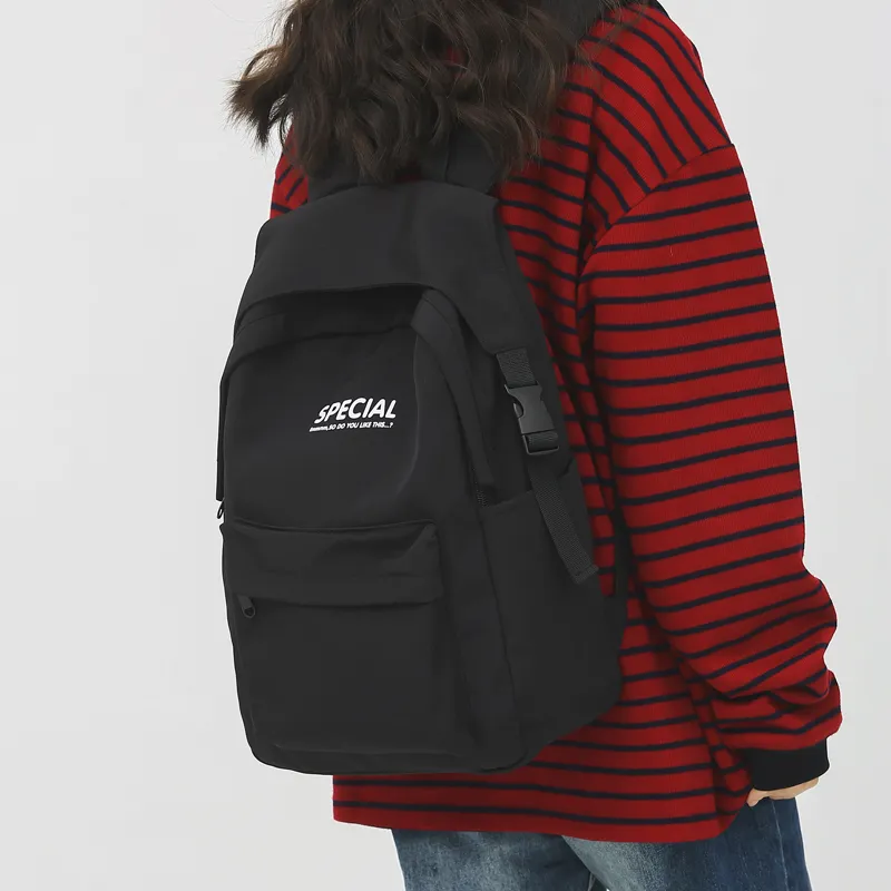 Yalu Nylon Backpack Unisex White/Black/Green/Blue-7