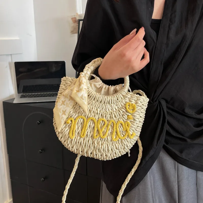 Yalu Woven Handbag Women's Orange/Yellow/Pink/Blue-8