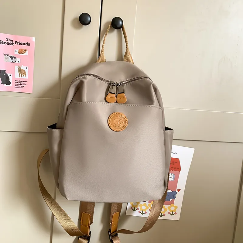 Yalu Nylon Backpack Regular Women's Gray/Black/Coffee-2