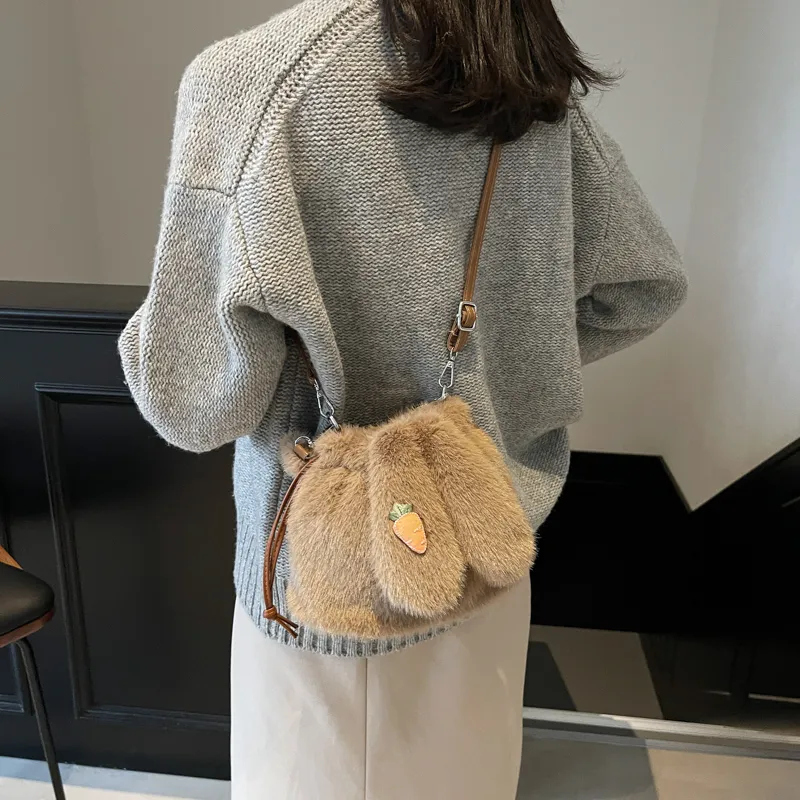 Yalu Plush One Shoulder Handbag Regular Women's Multicolor-30