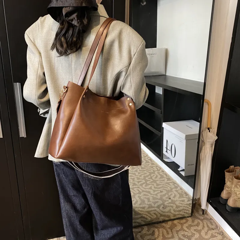 Yalu PU Shoulder Bag, Handbag Women's White/Black/Brown/Coffee-23