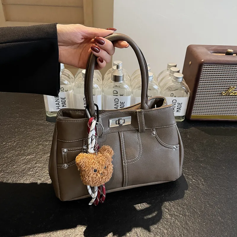 Yalu PU Minimalist Style Handbag Regular Women's Caramel Brown/Coffee/Black/Khaki-10