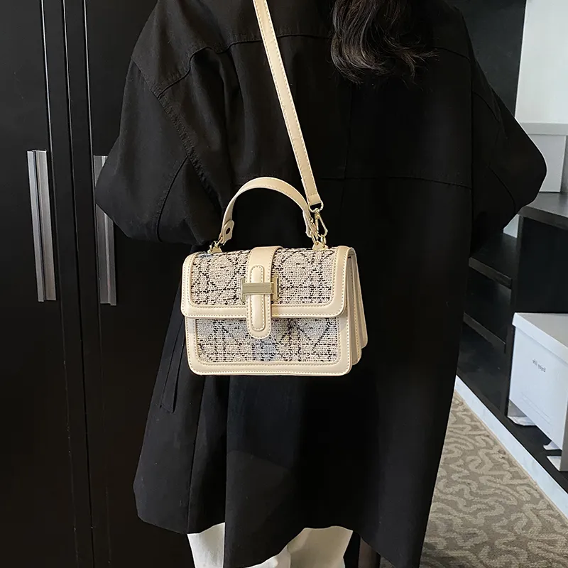 Yalu PU Shoulder Bag, Handbag Regular Women's Black/White-10