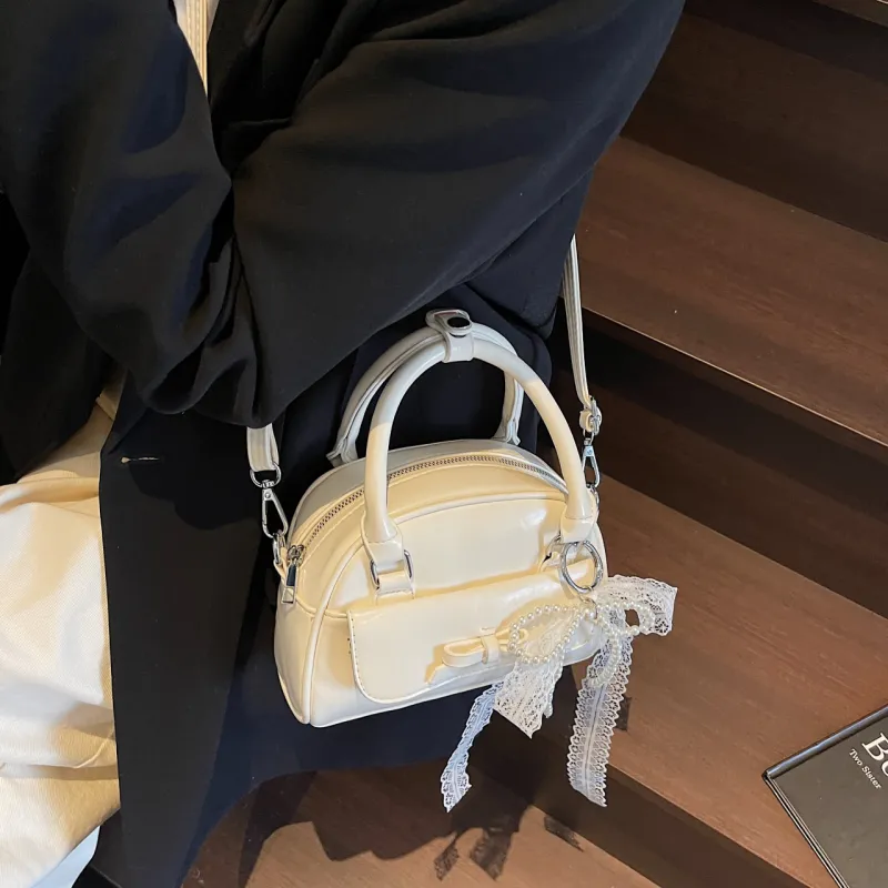 Yalu PU Boston Bag, Shoulder Bag, Crossbody Bag, Handbag Regular Women's Black/Blue/Burgundy/Ecru/Pink-27