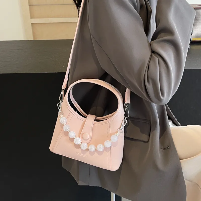 Yalu PU Shoulder Bag, Crossbody Bag, Handbag Women's Black/Ecru/Pink/Silver-18