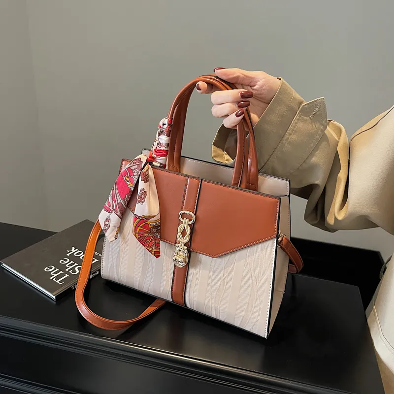 Yalu PU One Shoulder Handbags Women's Burgundy/Khaki-5