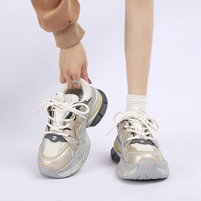 DAPHNE Slip Resistant, Abrasion Resistant, Lightweight, Height Increasing Low Top Chunky Sneakers Women's-6