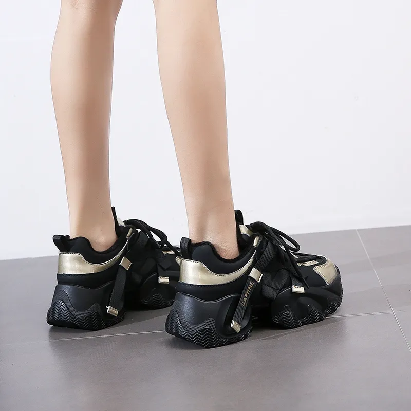 DAPHNE Slip Resistant Low Top Chunky Sneakers Women's-3