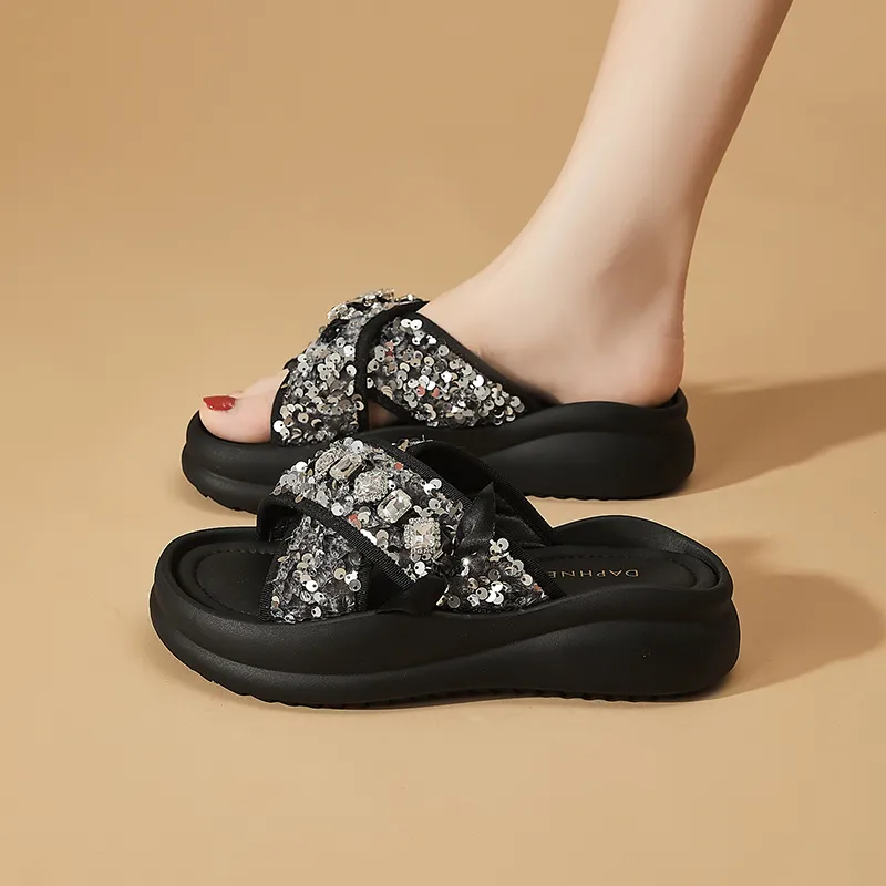DAPHNE PVC Polyvinyl Chloride Quiet, Odor Resistant, Abrasion Resistant Slide Slippers Women's-2