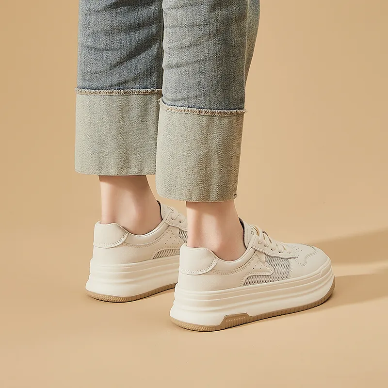 DAPHNE Low Top Skateboard Shoes Women's Ecru-2