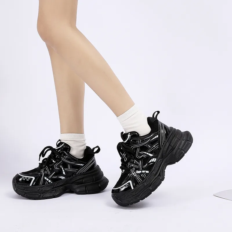 DAPHNE Slip Resistant, Abrasion Resistant, Lightweight, Height Increasing Low Top Chunky Sneakers Women's-12