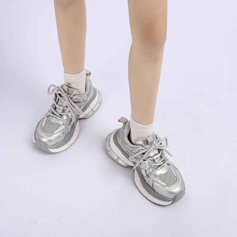 DAPHNE Slip Resistant, Abrasion Resistant, Lightweight, Height Increasing Low Top Chunky Sneakers Women's-3