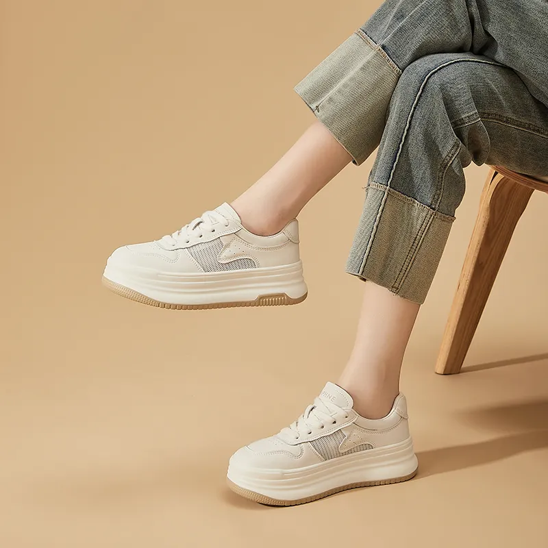 DAPHNE Low Top Skateboard Shoes Women's Ecru-1