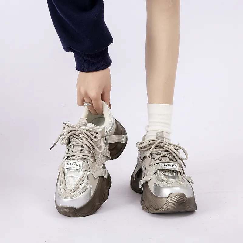 DAPHNE Slip Resistant Low Top Chunky Sneakers Women's-4