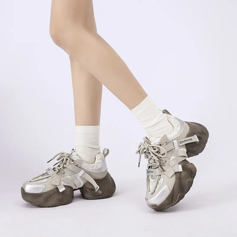 DAPHNE Slip Resistant Low Top Chunky Sneakers Women's-5