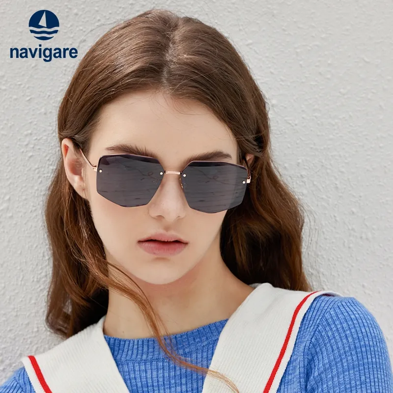 NAVIGARE Plate Irregular Shape Sunglasses Unisex-3