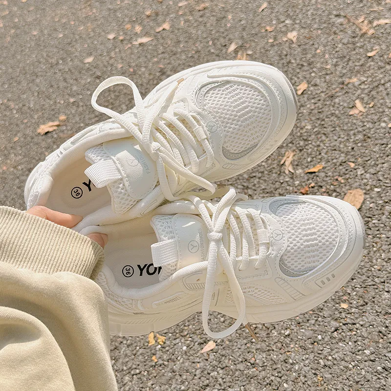 Miss Zhang Anti Slip Wear Resistant Low Top Chunky Sneakers Women's Ecru-5