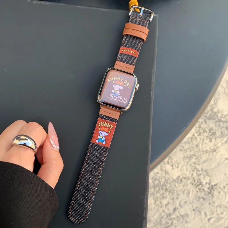 PULAISI Watch Band Apple Compatibility Genuine Leather Material-19