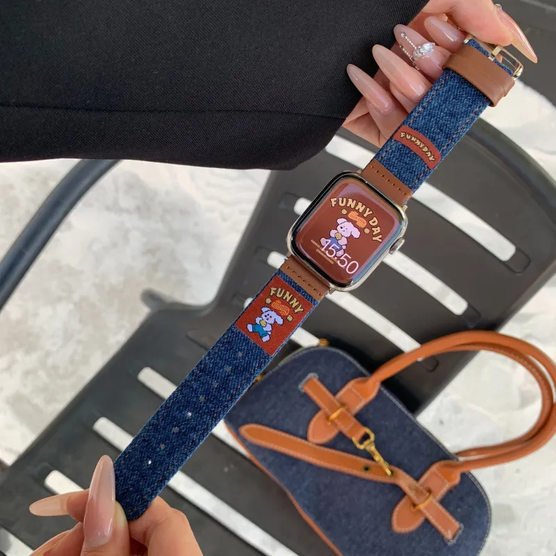 PULAISI Watch Band Apple Compatibility Genuine Leather Material-4
