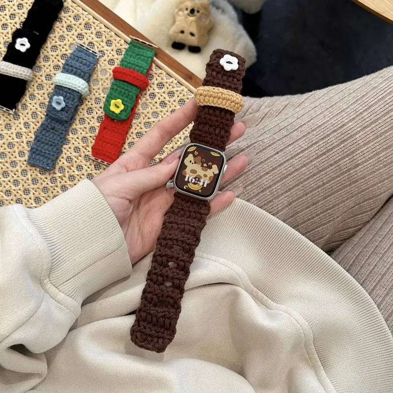 PULAISI Watch Band Apple Compatibility 38/40/41/42/44/45/46/49mm Fabric Material-1
